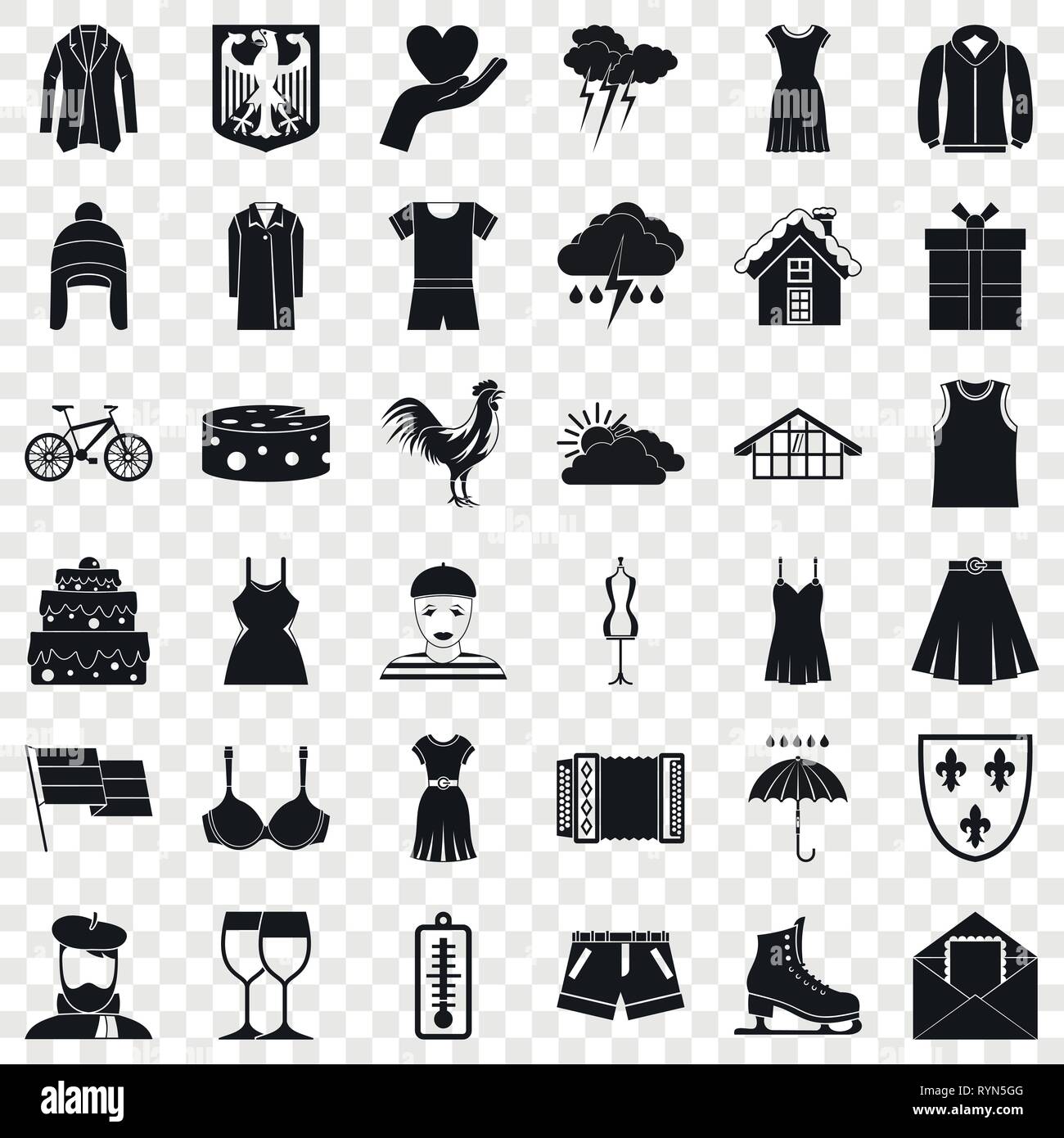 Clothing accessories icons set, simple style Stock Vector Image & Art
