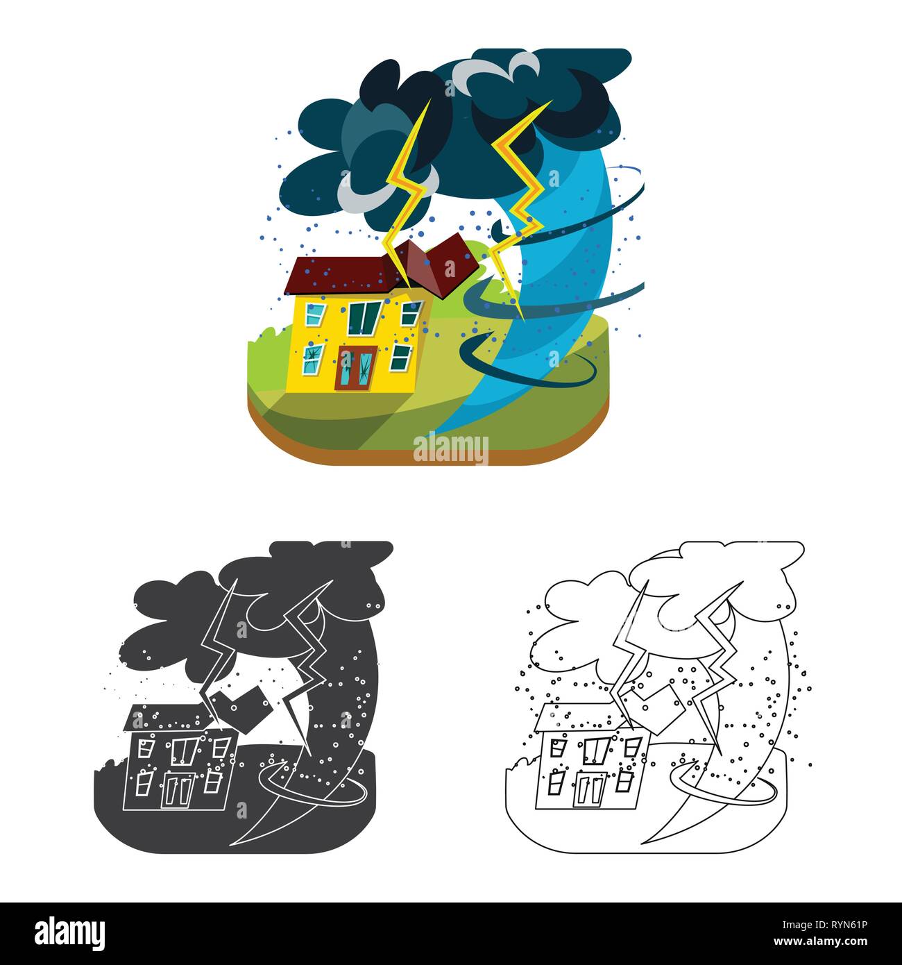 Isolated object of weather and distress symbol. Collection of weather ...