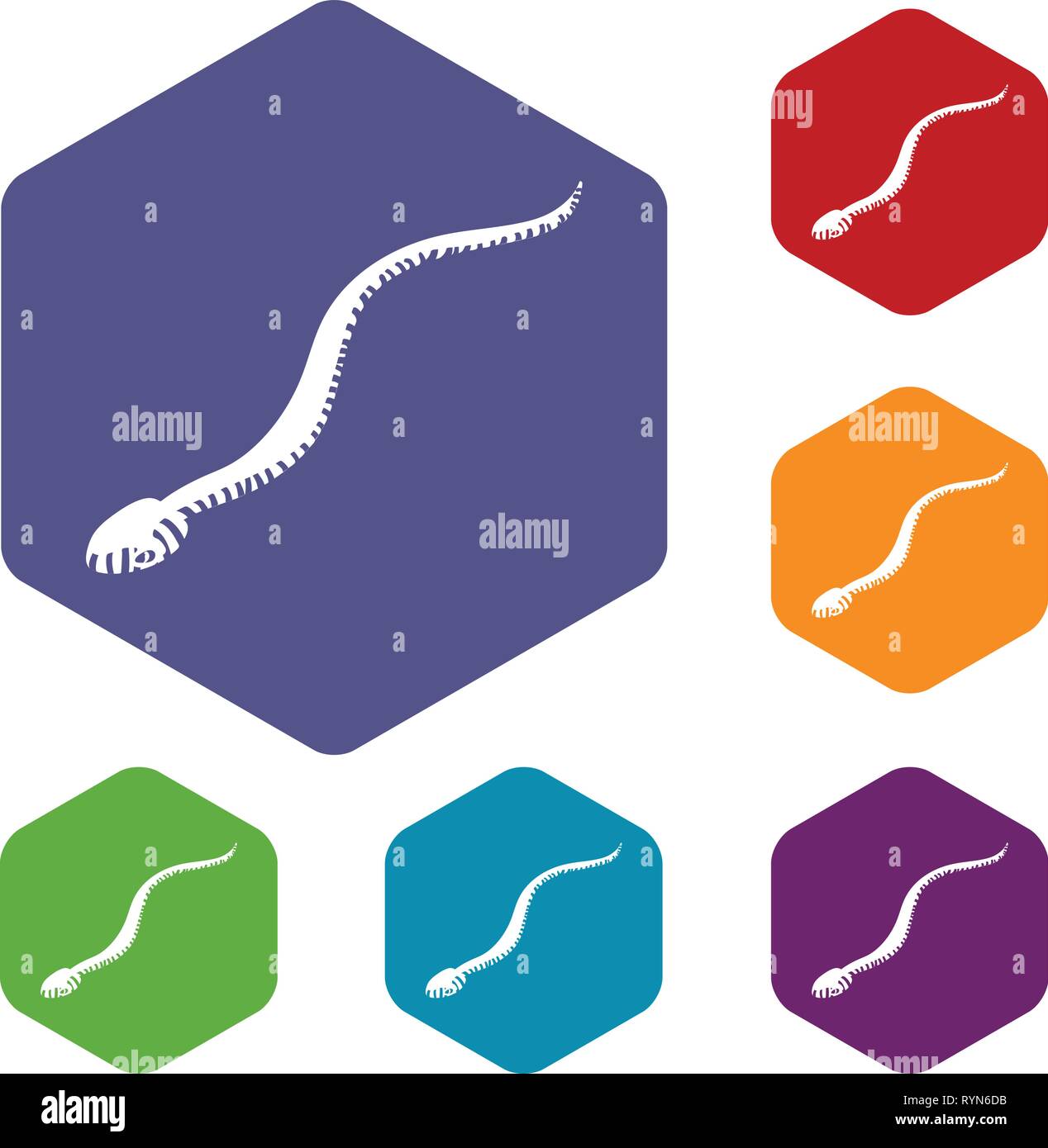 Mamba snake icons vector hexahedron Stock Vector