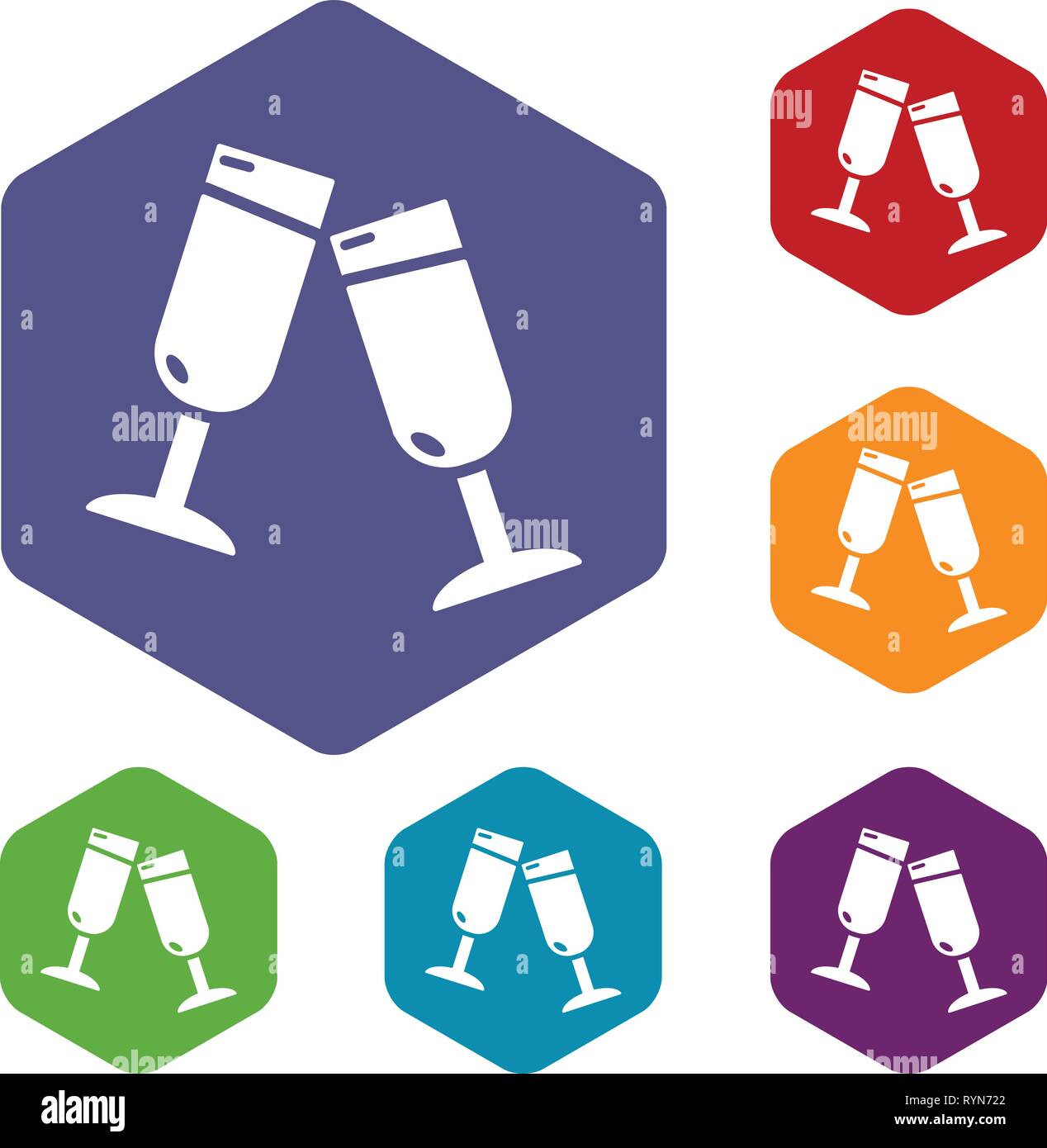 Glasses champagne icons vector hexahedron Stock Vector Image & Art - Alamy