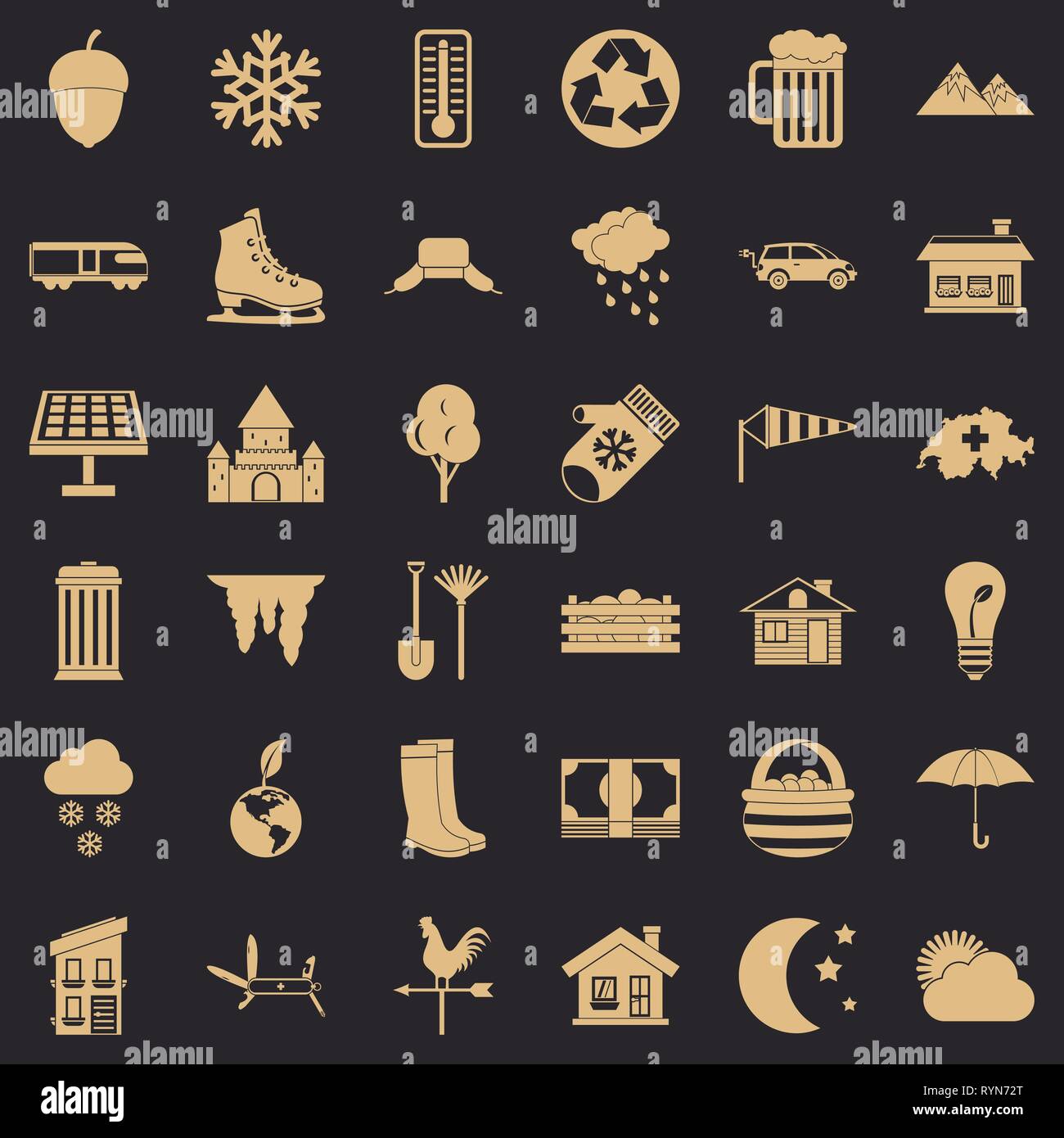 Country life icons set, simple style Stock Vector Image & Art - Alamy