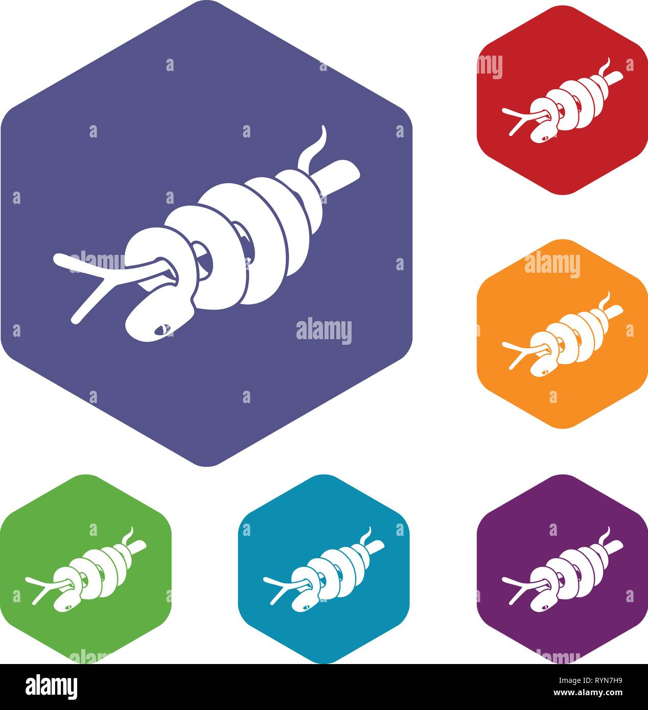 Ratsnake icons vector hexahedron Stock Vector