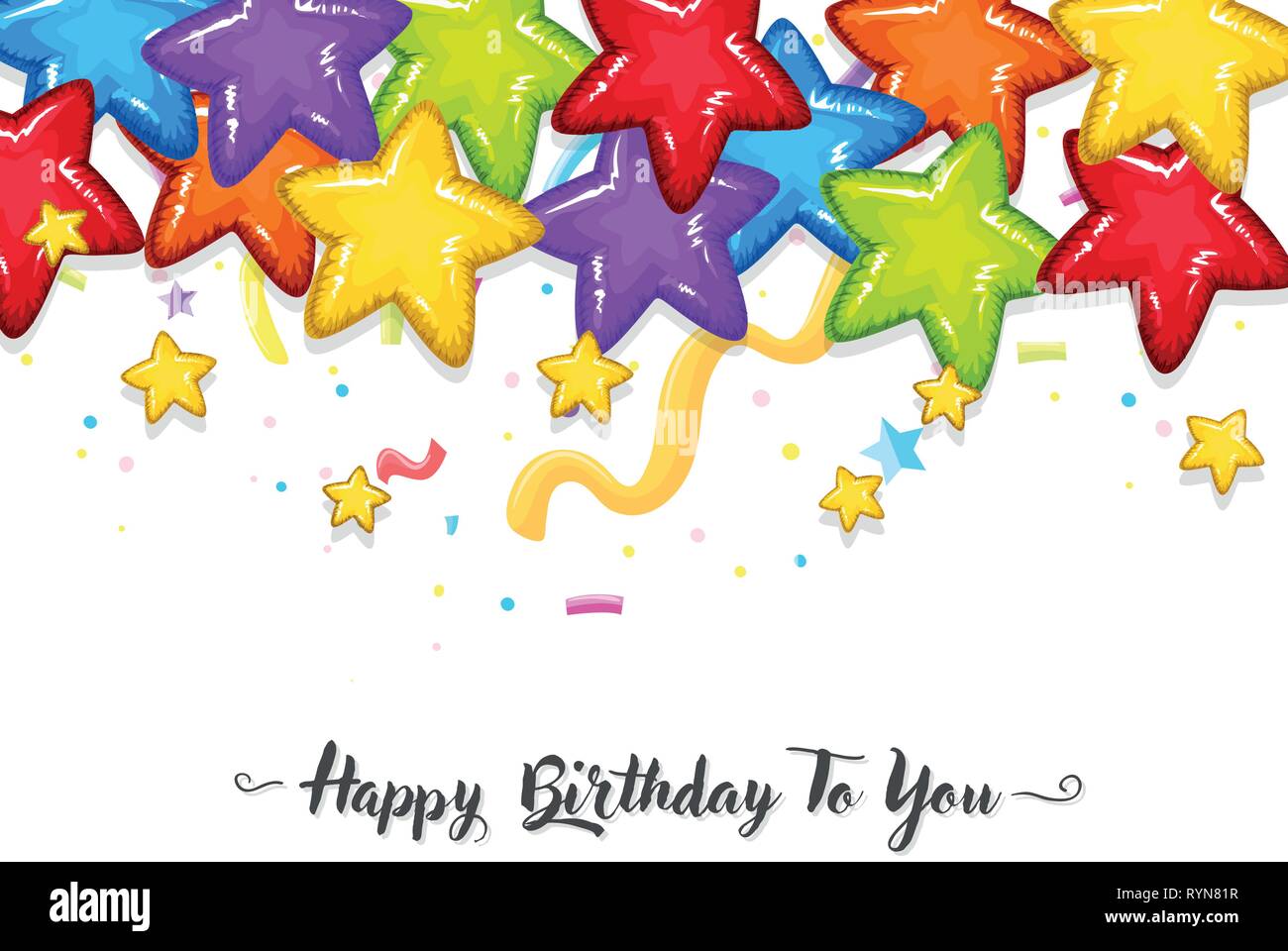 Colourful stars birthday template illustration Stock Vector Image &amp; Art ...