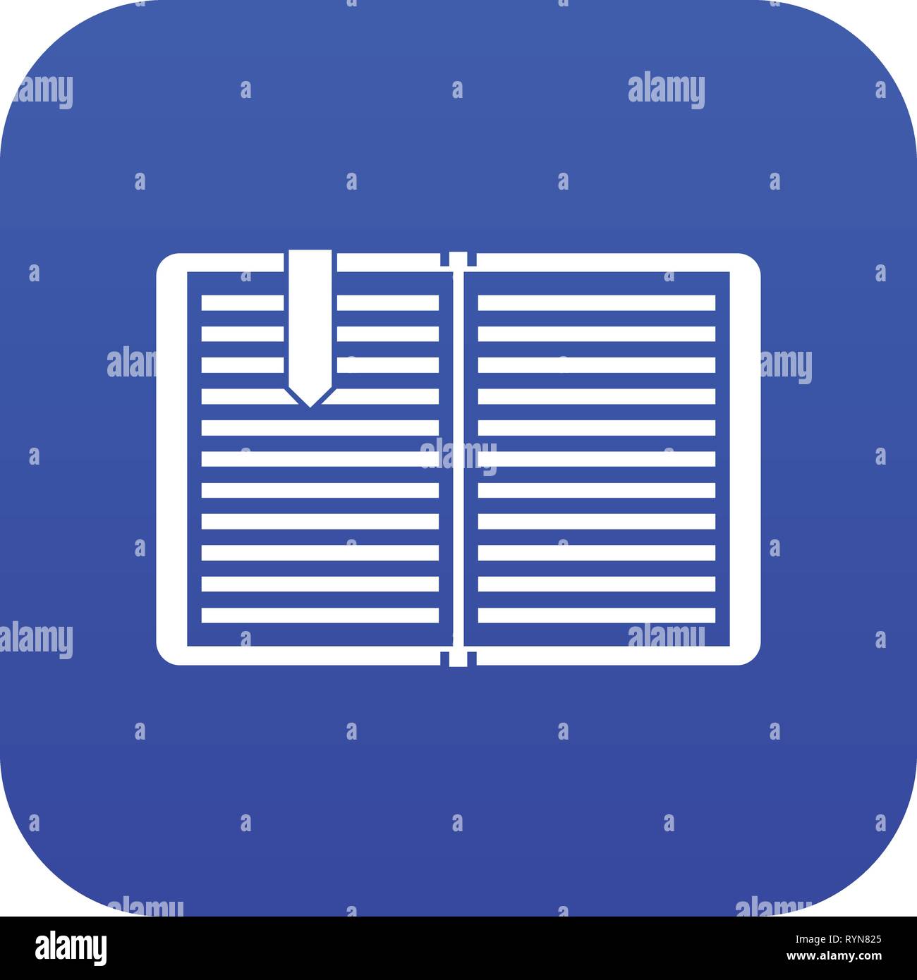 Open book with a bookmark icon digital blue Stock Vector Image & Art ...