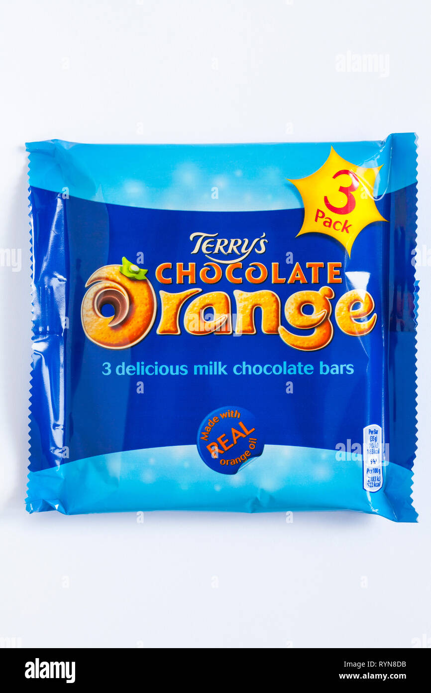 Pack of 3 Terry's chocolate orange 3 delicious milk chocolate bars made with real orange oil