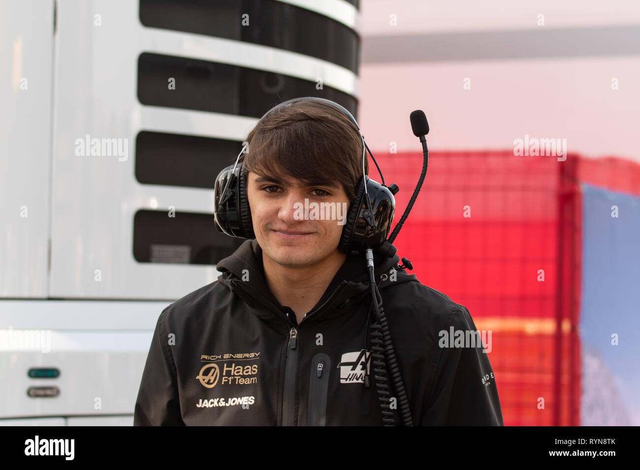 Barcelona, Spain. Feb 28th, 2019 - Pietro Fittipaldi of Brazil reserve driver for (51) Haas F1 Team day seven of F1 Winter Testing at Circuit de Catal Stock Photo