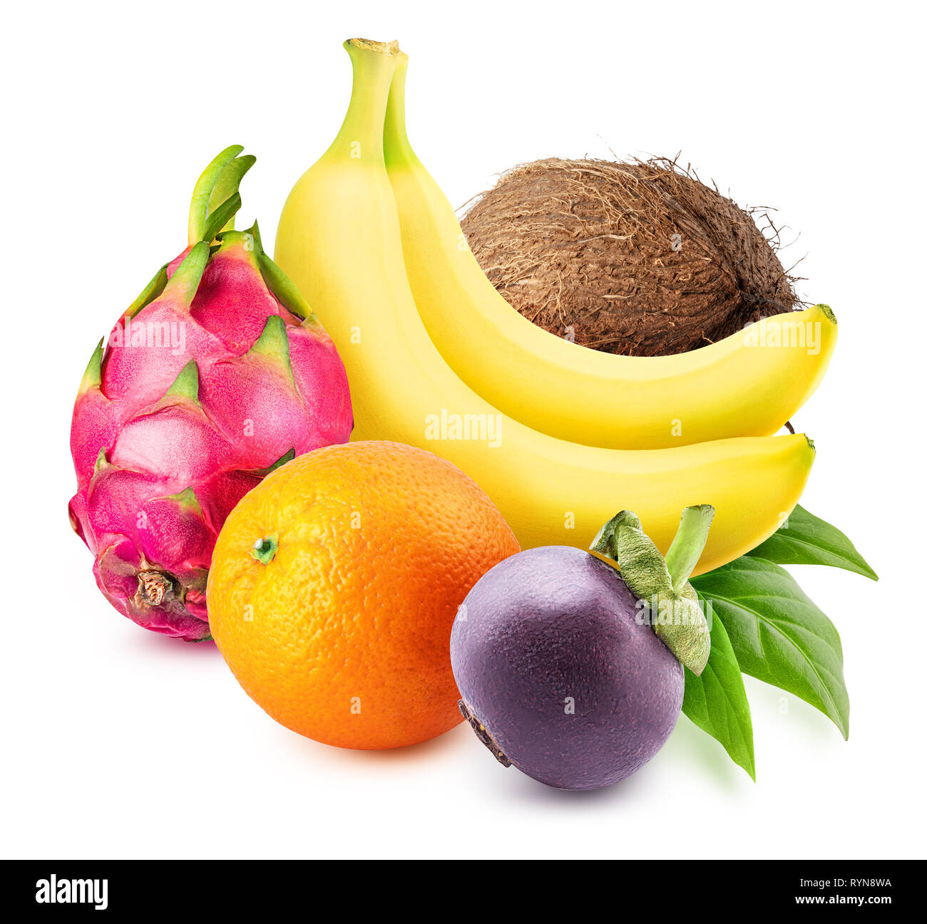 Fruits isolated on white background. Clipping path Stock Photo