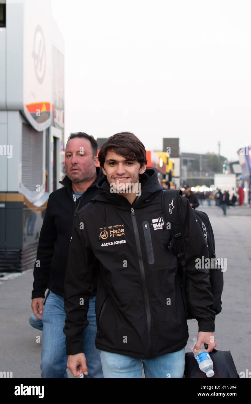 Barcelona, Spain. Feb 21st, 2019 - Pietro Fittipaldi of Brazil reserve driver for (51) Haas F1 Team day four of F1 Winter Testing at Circuit de Catalu Stock Photo
