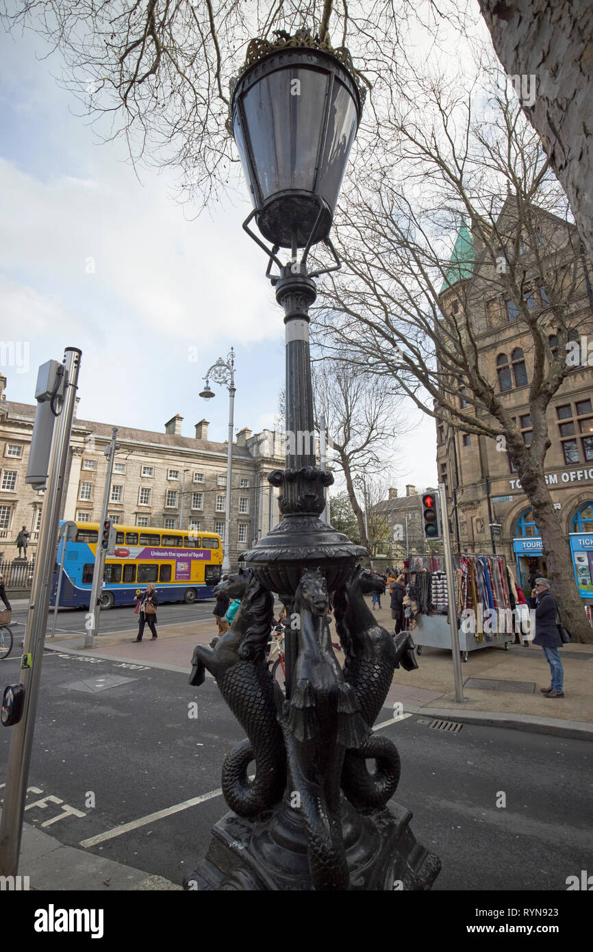 hippocampus lamp cast iron lamp standard college green Dublin Republic