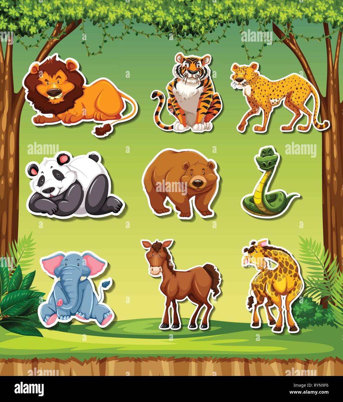 Set of sticker background illustration Stock Vector Image & Art - Alamy