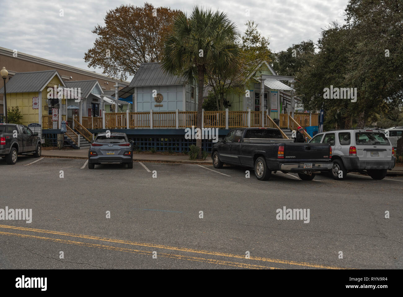 Businesses on Mallery Street Saint Simons Island, GA Stock Photo Alamy