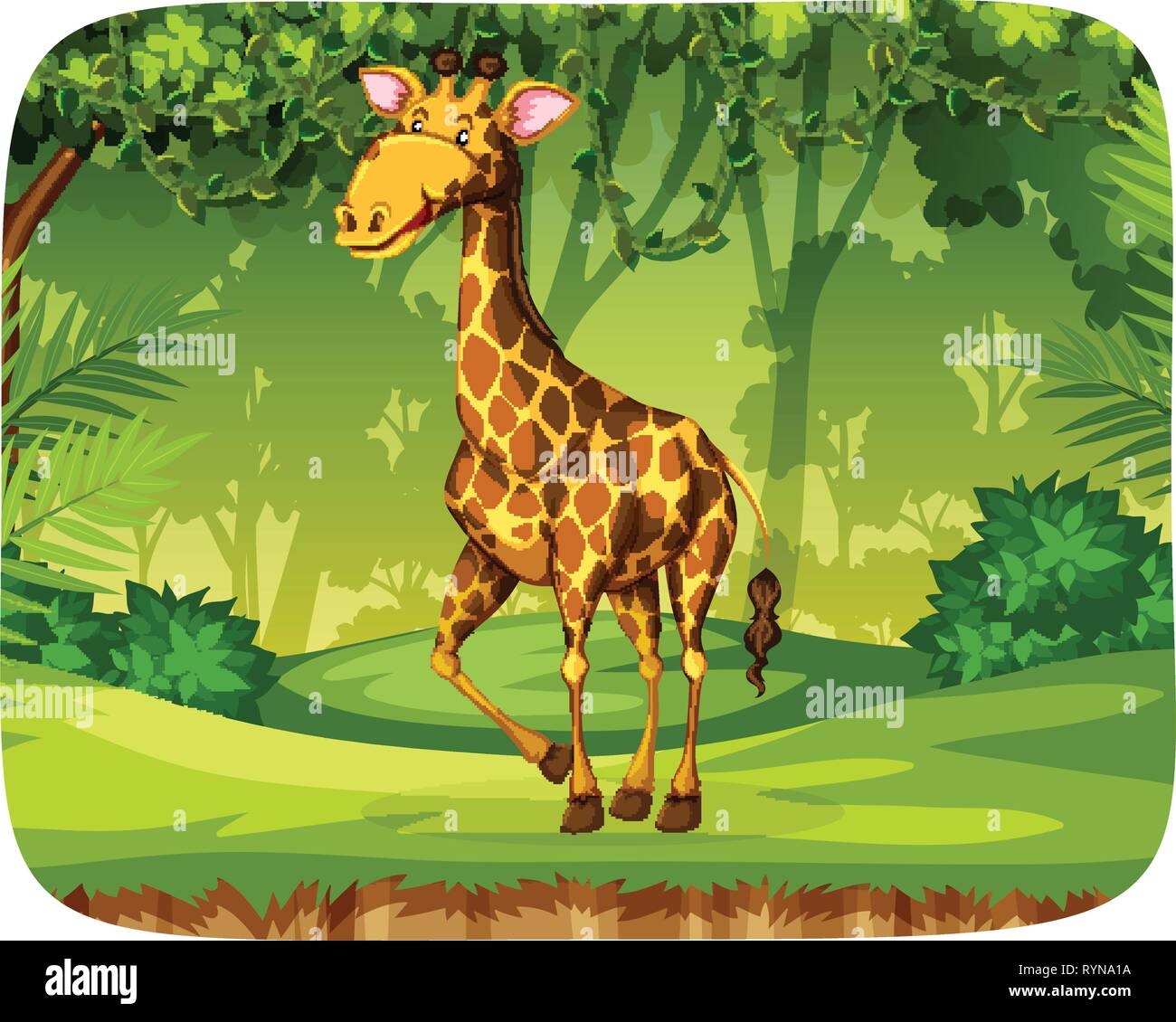 A giraffe in the forest illustration Stock Vector Image & Art - Alamy