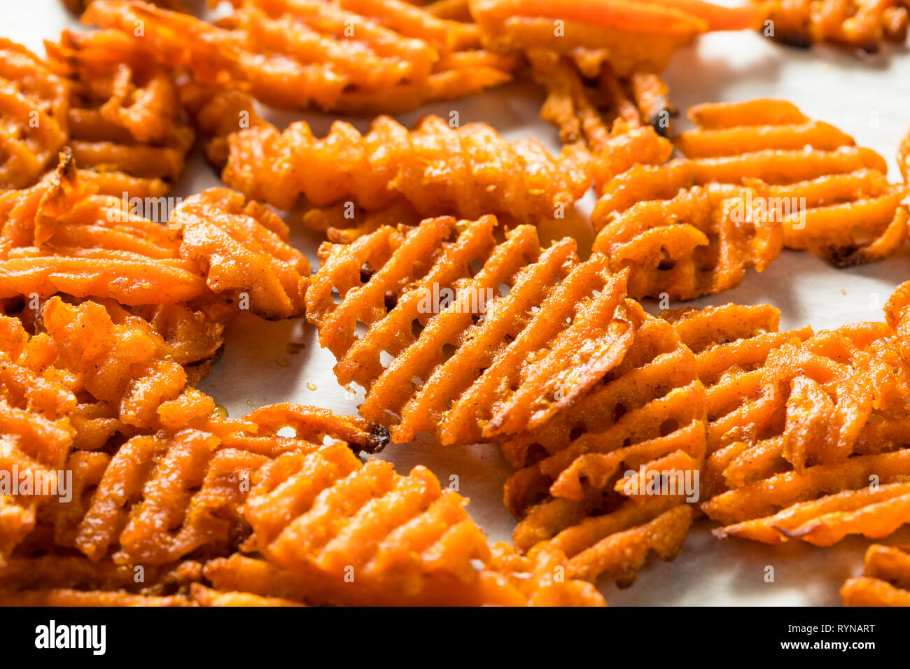 Homemade Sweet Potatoe Waffle Fries with Mayo Stock Photo Alamy