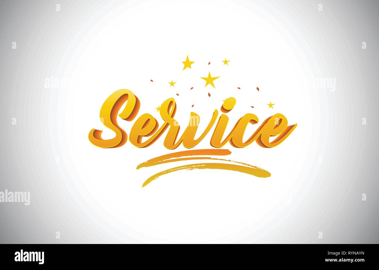 Download Service Golden Yellow Word Text With Handwritten Gold Vibrant Colors And Confetti Vector Illustration Stock Vector Image Art Alamy SVG Cut Files