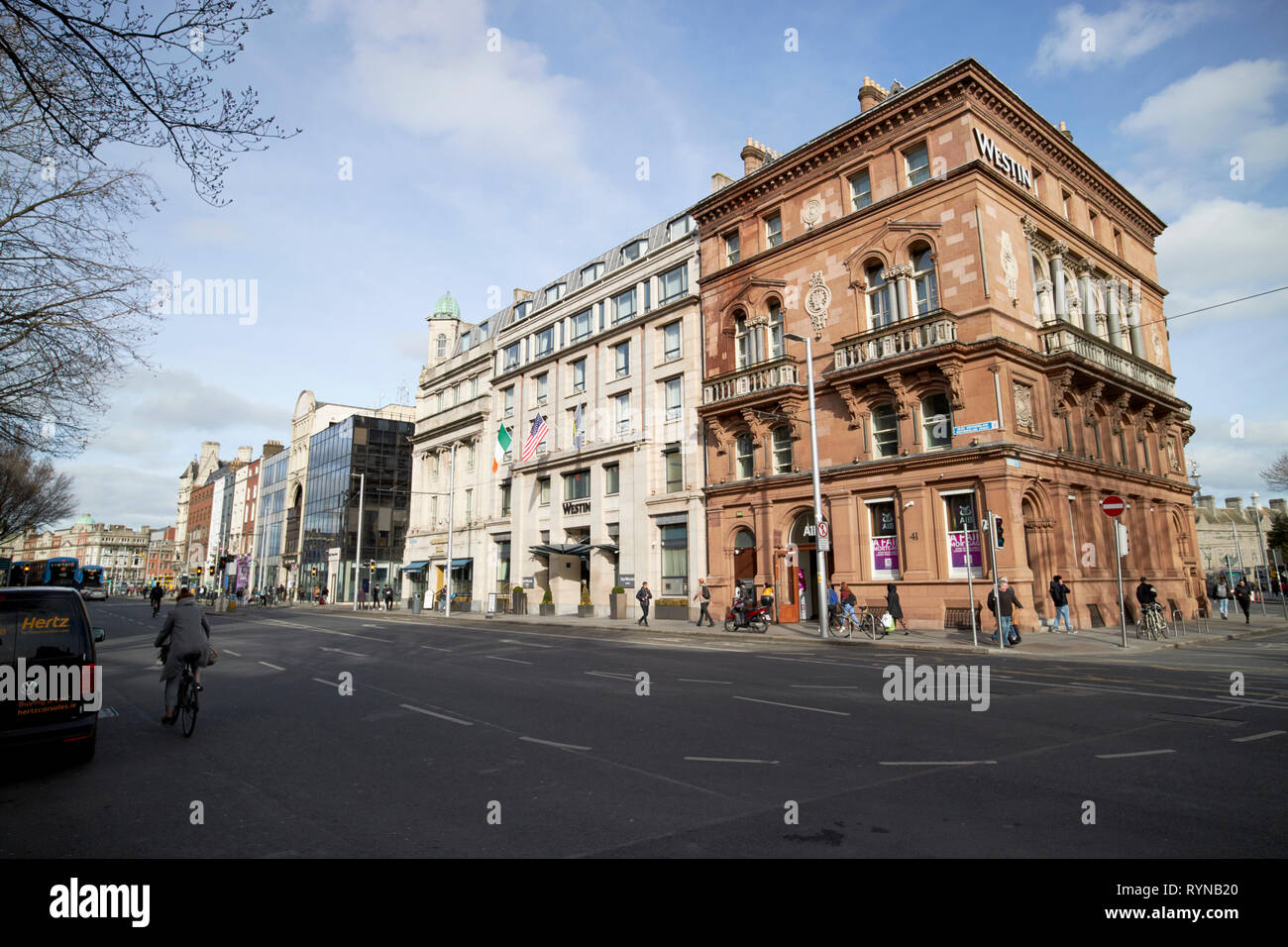 Westmoreland street with the westin hotel Dublin Republic of Ireland