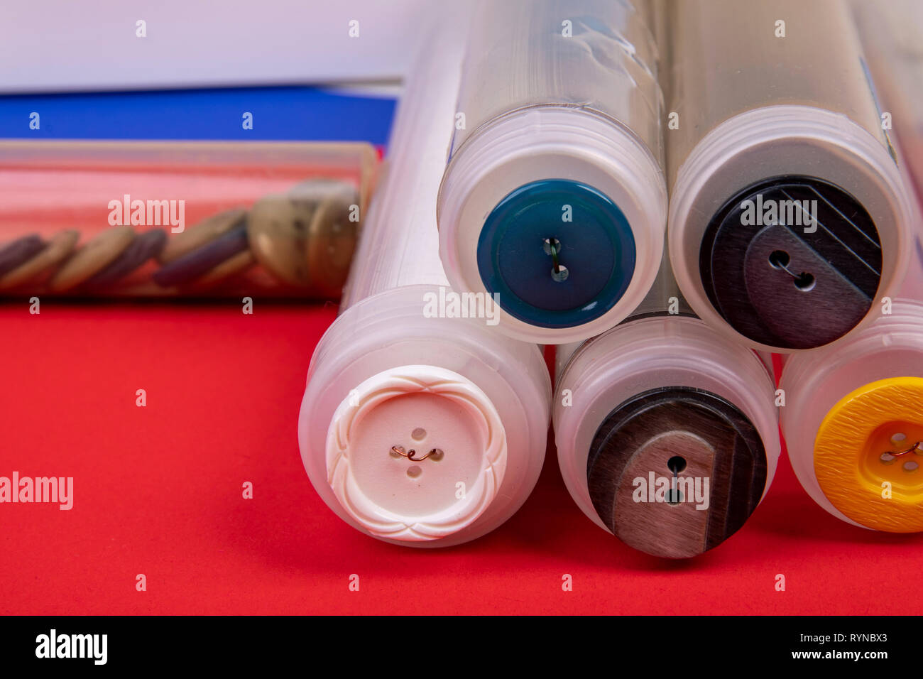 Colorful buttons boxes hi-res stock photography and images - Alamy
