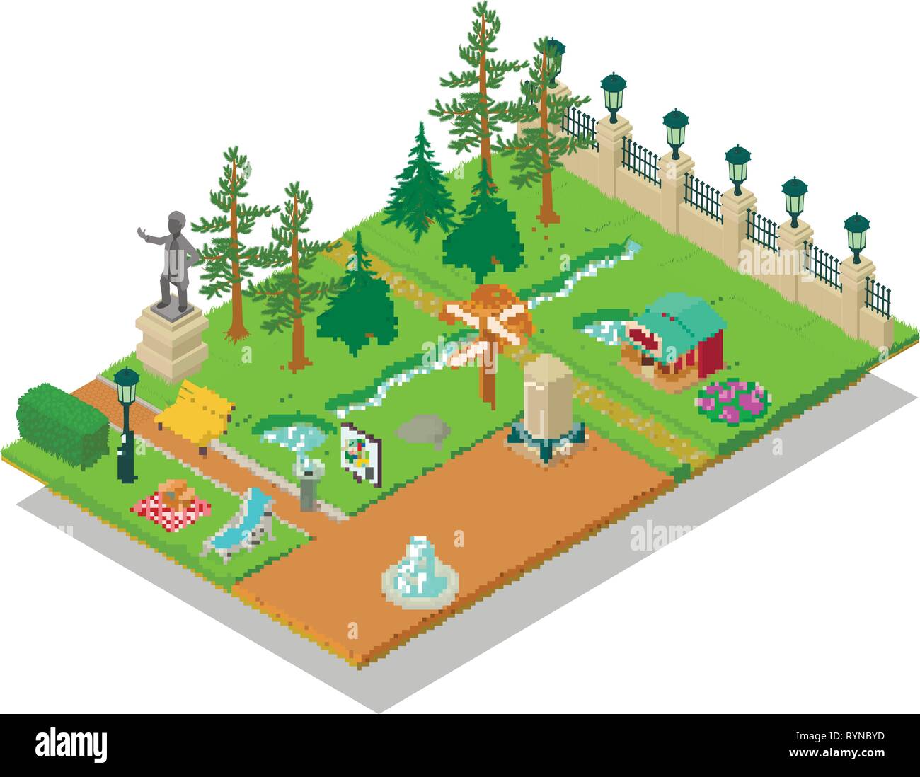 Parkland concept banner, isometric style Stock Vector