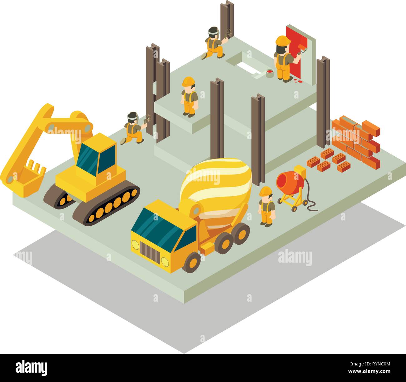 Building concept banner, isometric style Stock Vector Image & Art - Alamy