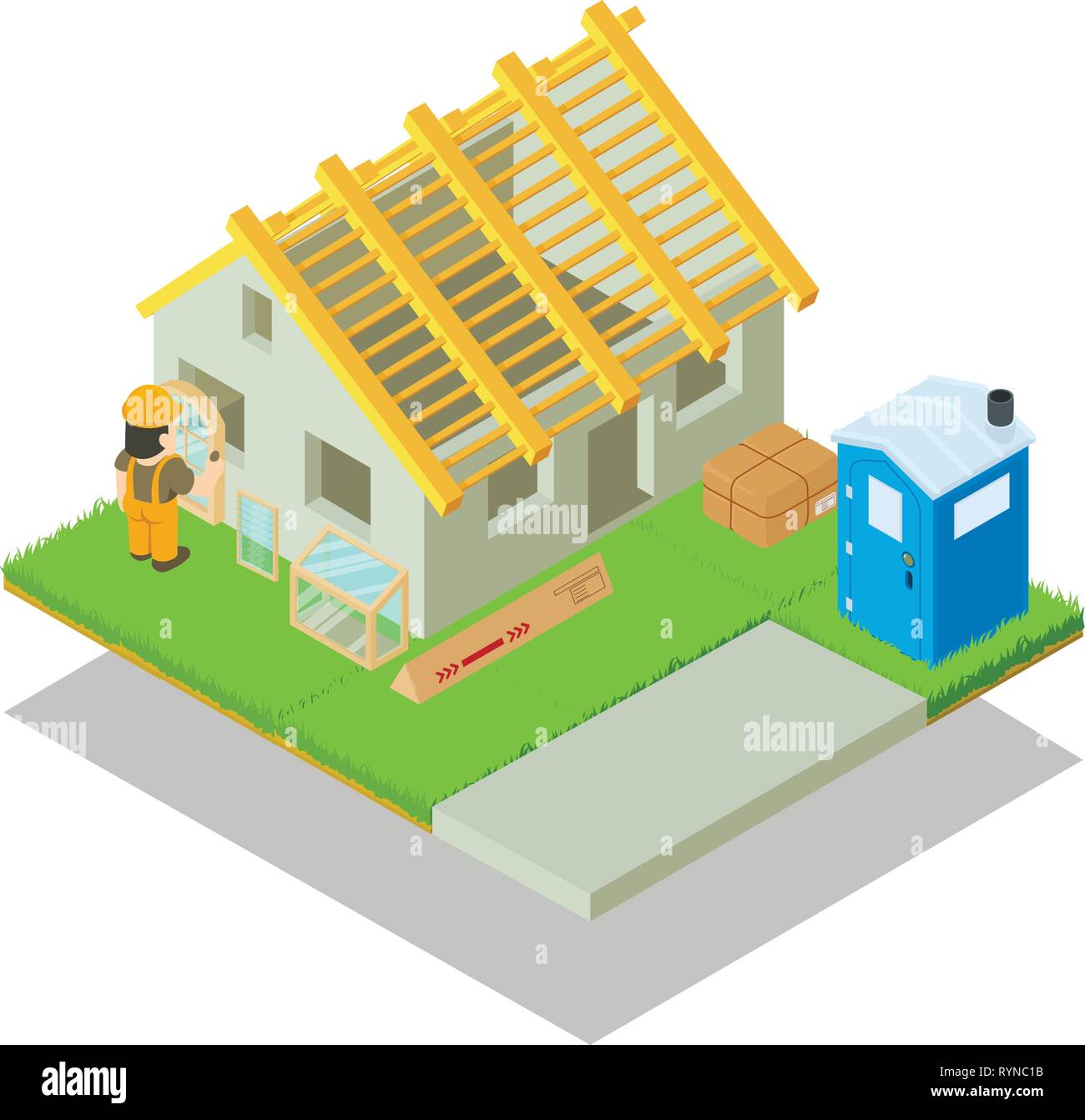 Edifice concept banner, isometric style Stock Vector Image & Art - Alamy
