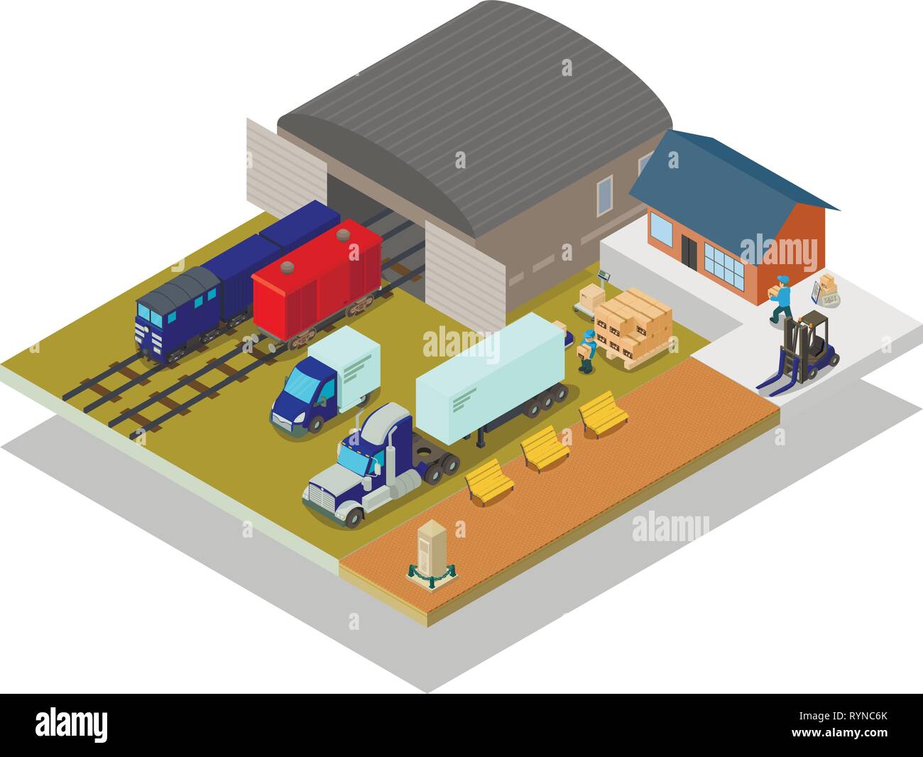 Railway depot project Stock Vector Images - Alamy