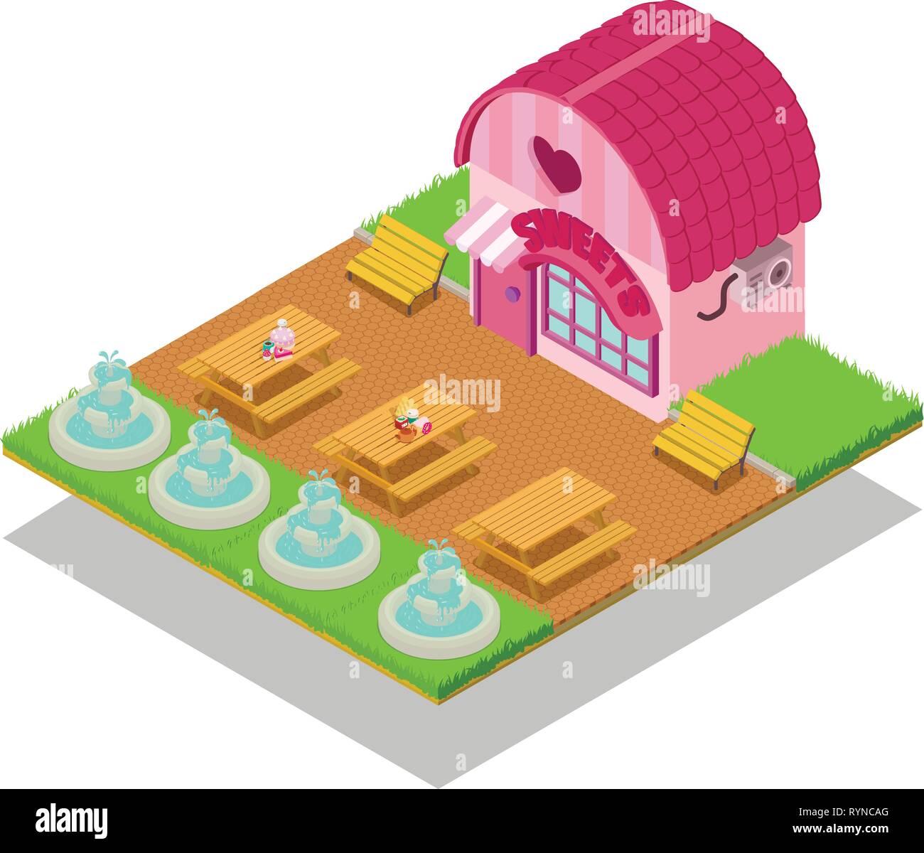 Caramel concept banner, isometric style Stock Vector