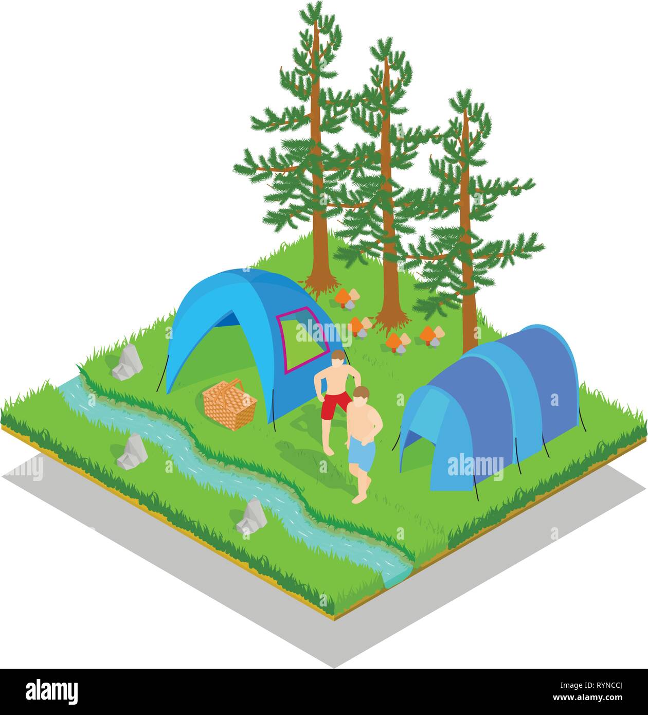 Carousal concept banner, isometric style Stock Vector