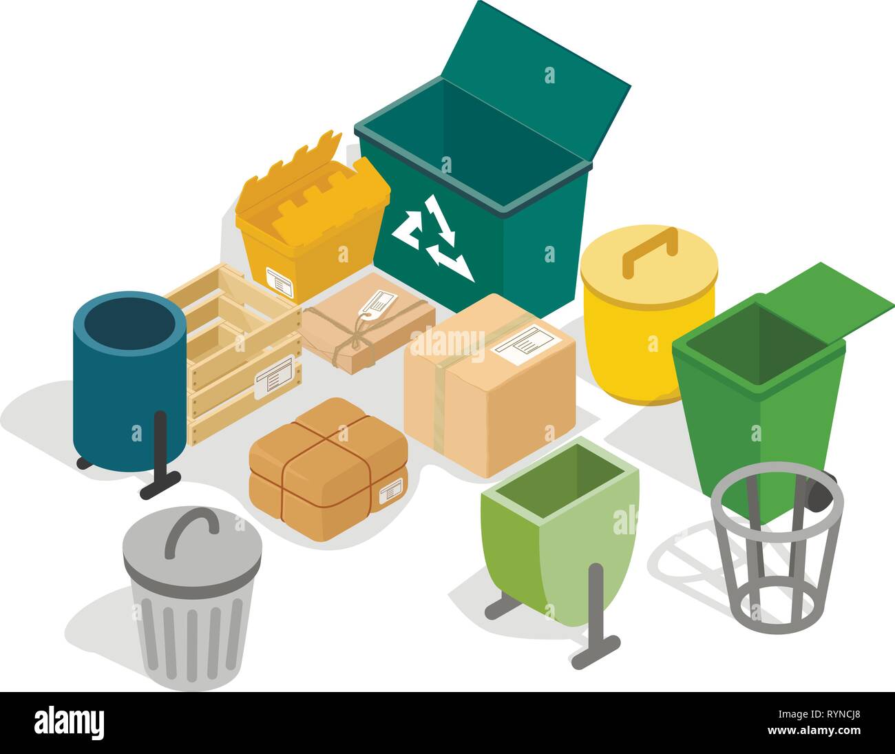 Trash can concept banner, isometric style Stock Vector Image & Art - Alamy