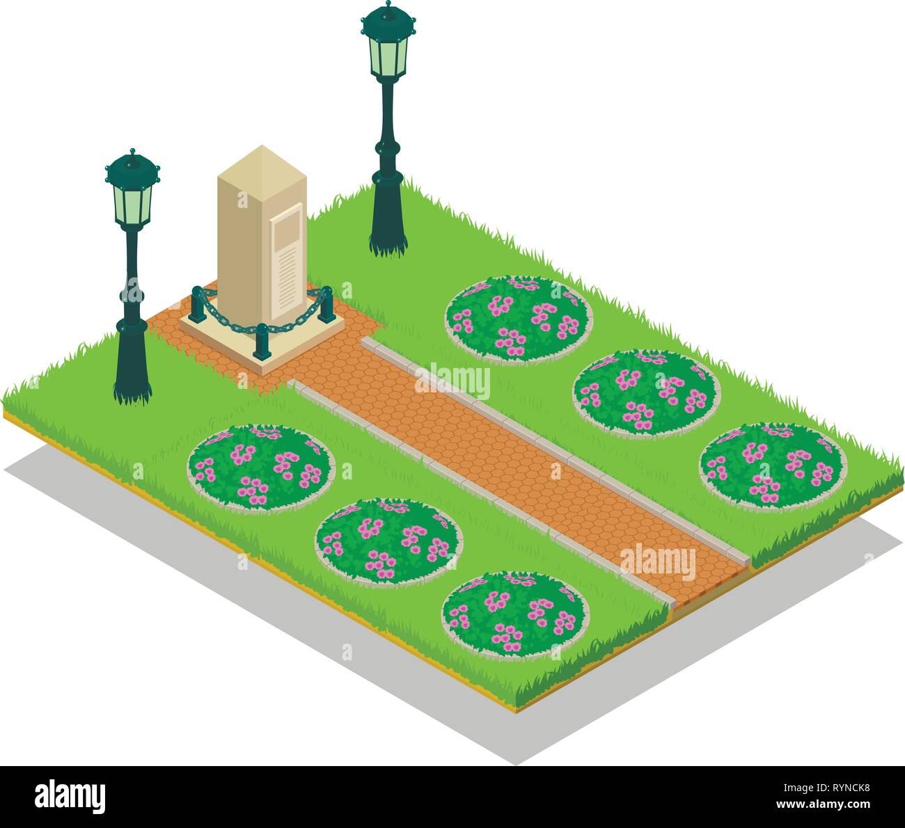 Alley concept banner, isometric style Stock Vector