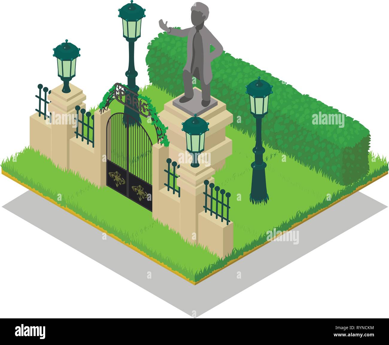 Memorial concept banner, isometric style Stock Vector
