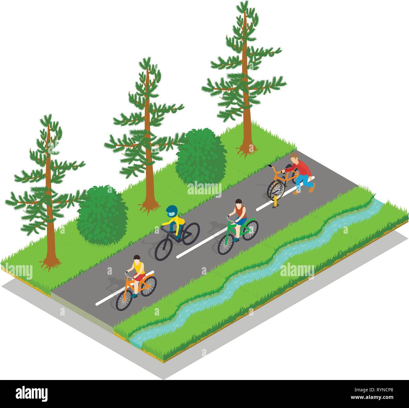 Track concept banner, isometric style Stock Vector