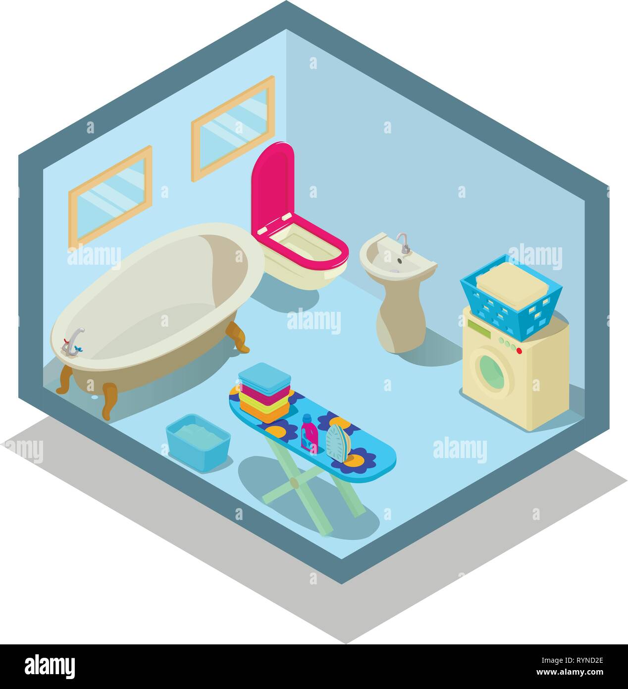 Bathroom concept banner, isometric style Stock Vector Image & Art - Alamy