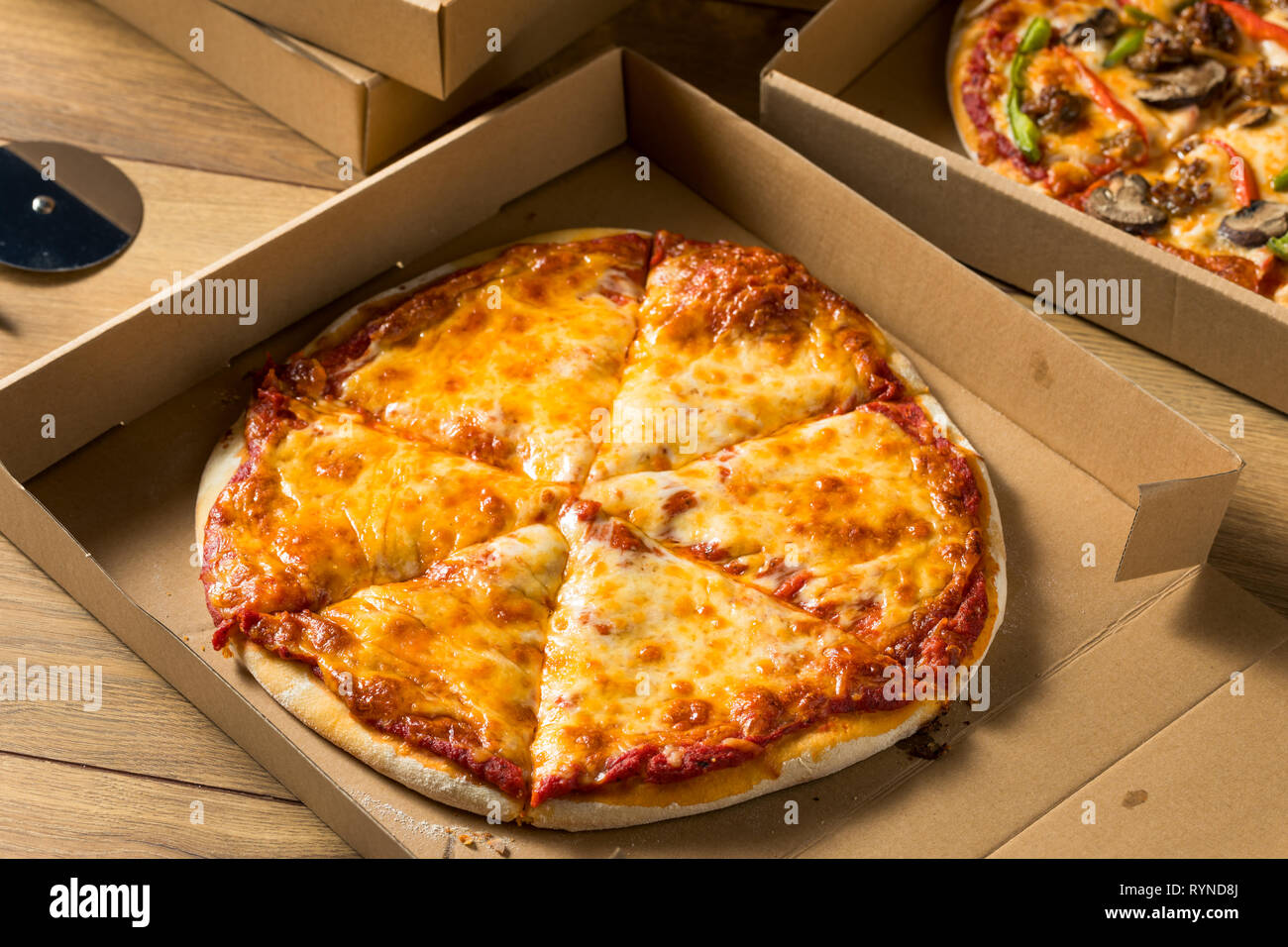 Take Out Pizza in a Box Ready to Eat Stock Photo Alamy