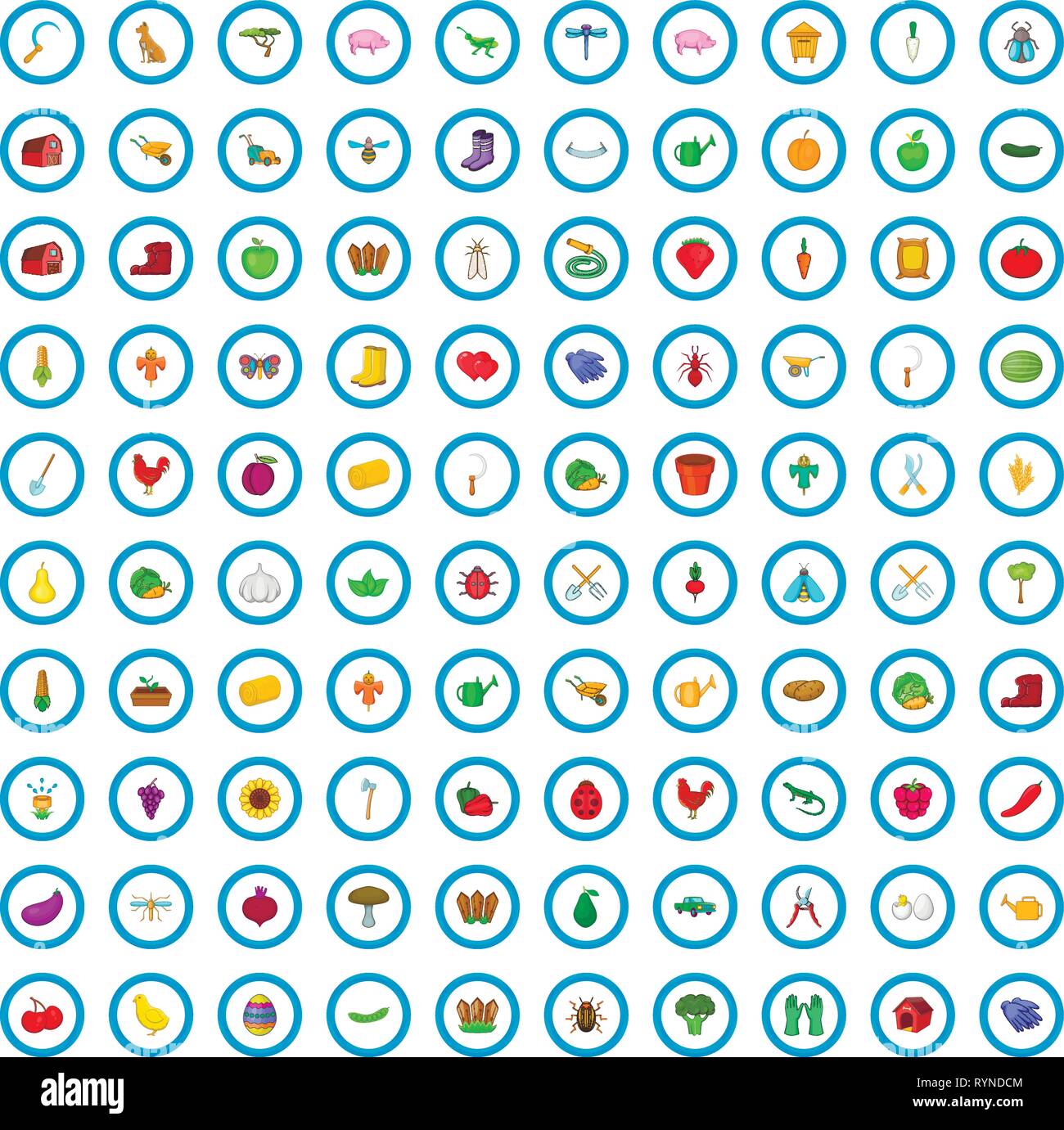 100 gardening icons set, cartoon style Stock Vector Image & Art - Alamy