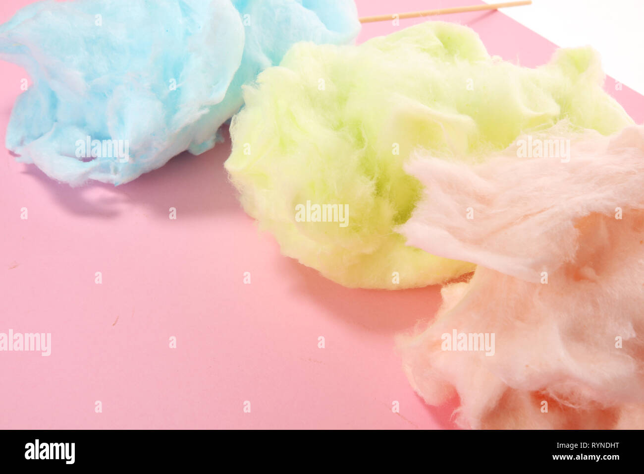 colorful cotton candy floss. sweet party food for kids Stock Photo