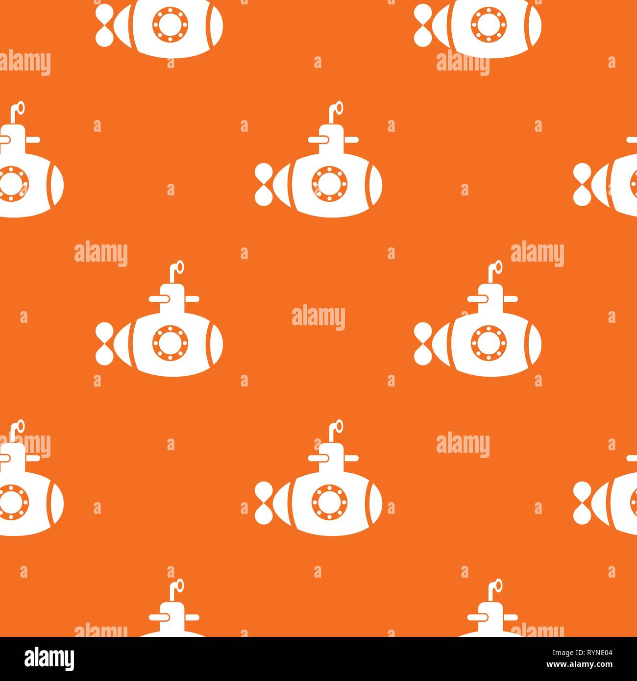 Bathyscaphe with hatch pattern vector orange Stock Vector