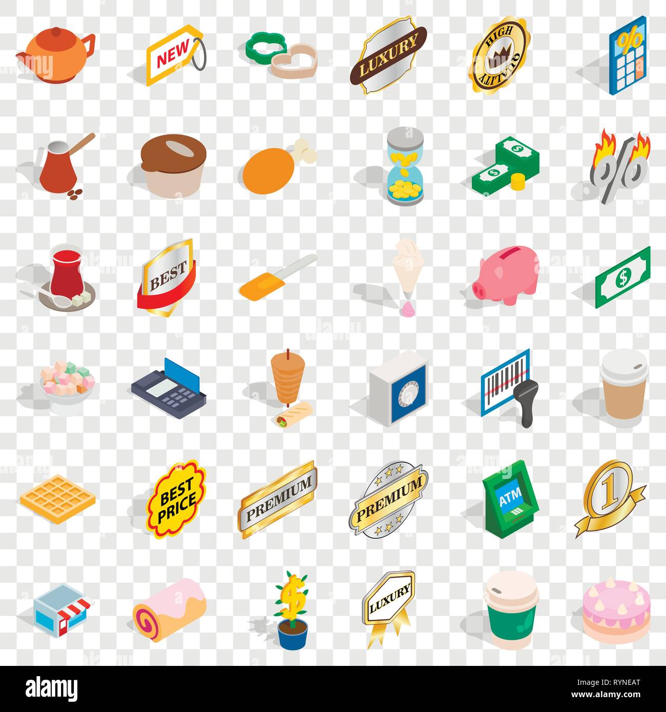 Coffee shop icons set, isometric style Stock Vector Image & Art - Alamy