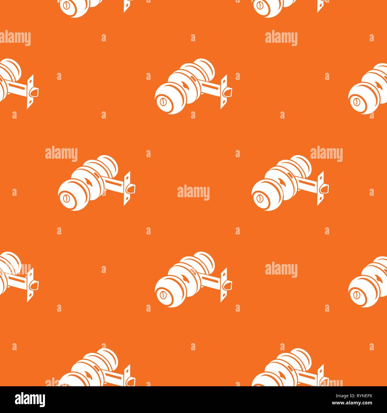 Door knob pattern vector orange Stock Vector