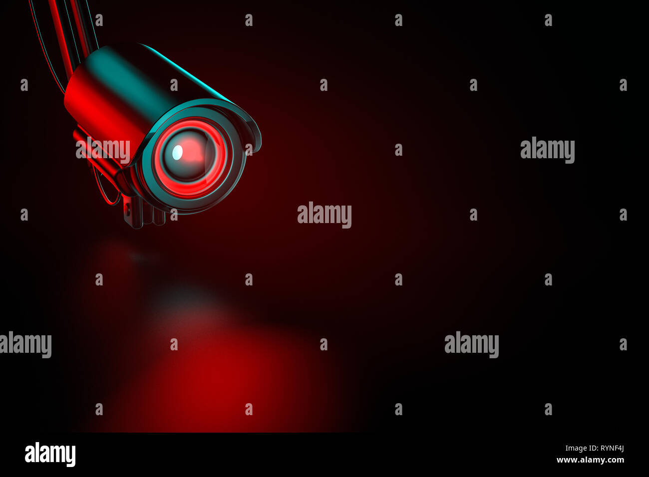 Security surveillance camera on an even background. 3D rendering Stock ...