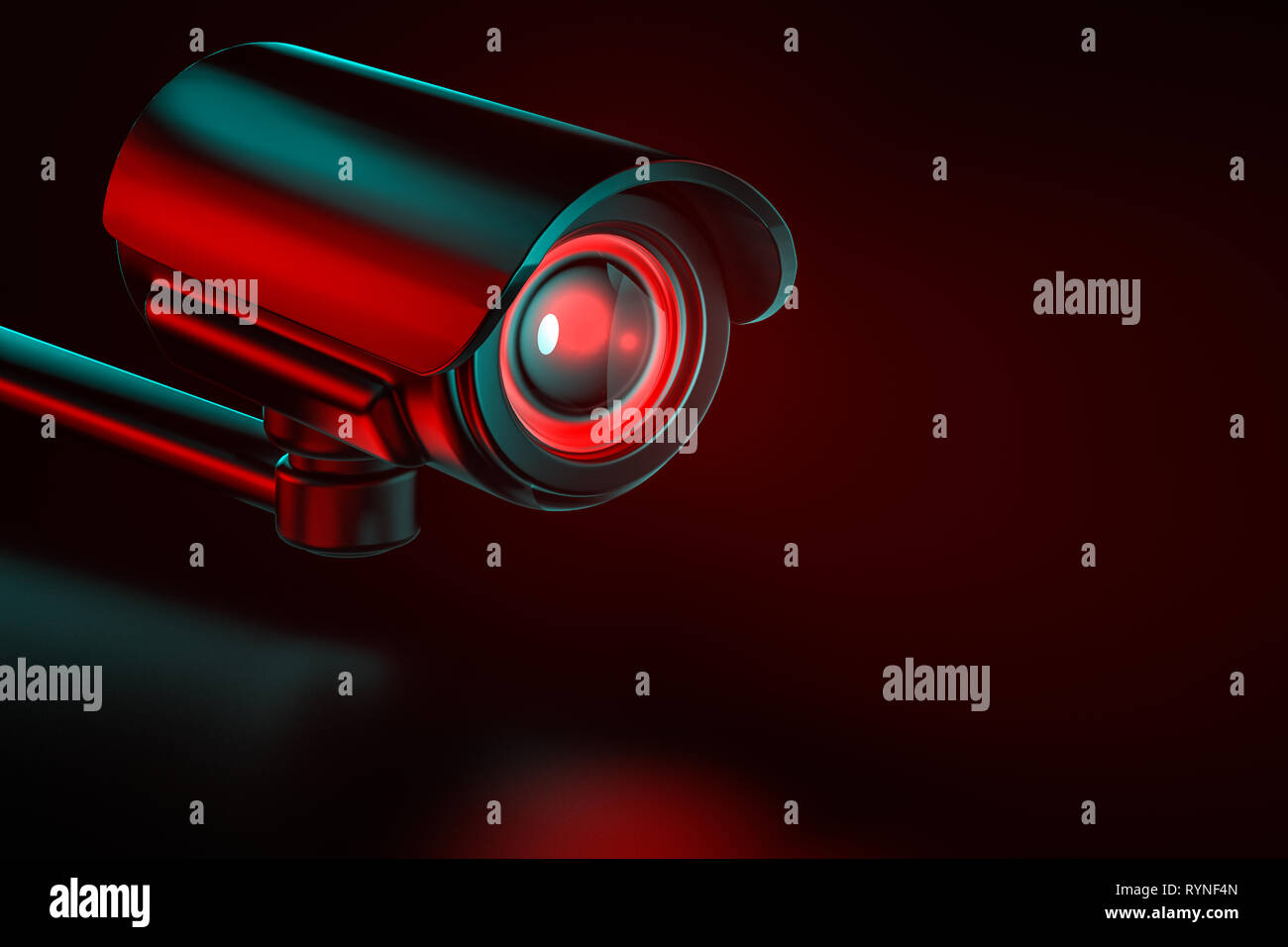 Security surveillance camera on an even background. 3D rendering Stock ...
