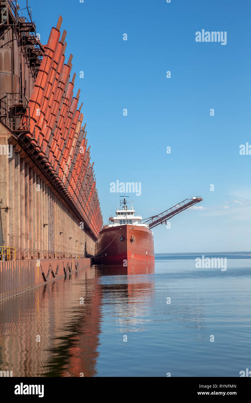 Michigan shipping lake boat transportation freighter hi-res stock