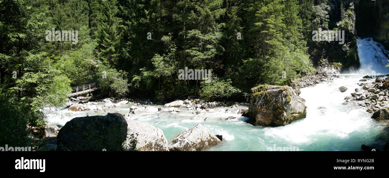 Reinbach wasserfall, South Tyrol, Italy Stock Photo