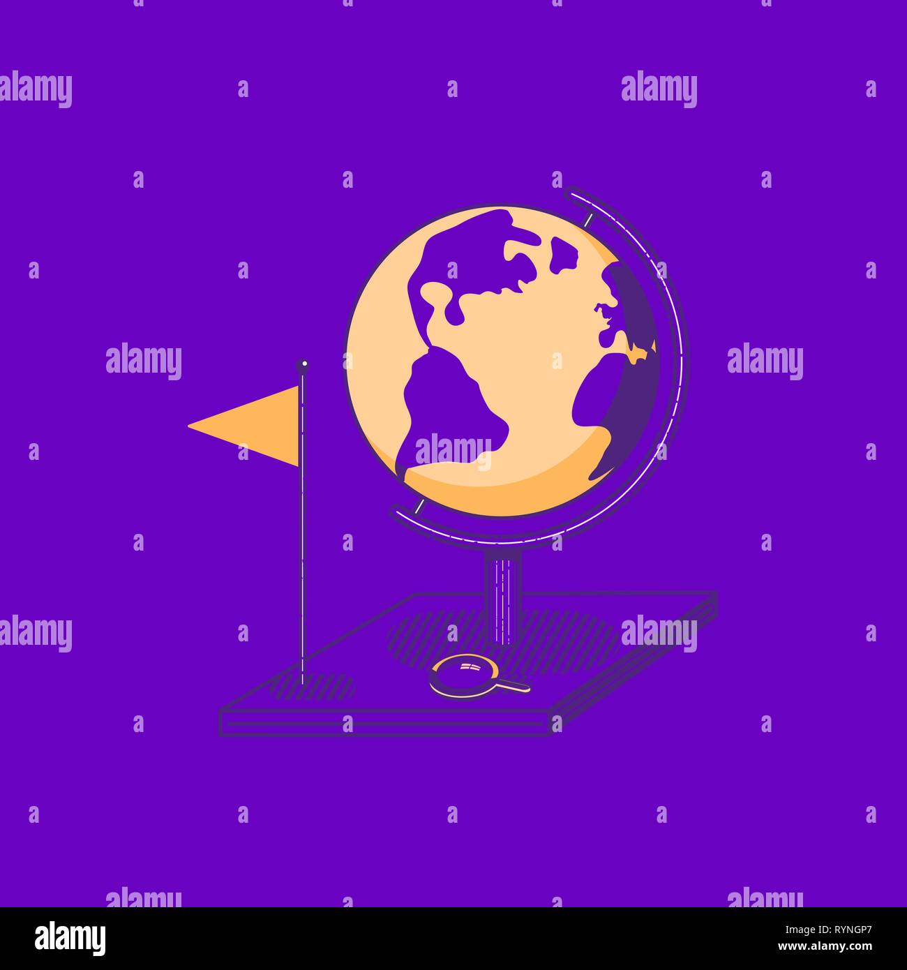 World globe flat icon Stock Vector