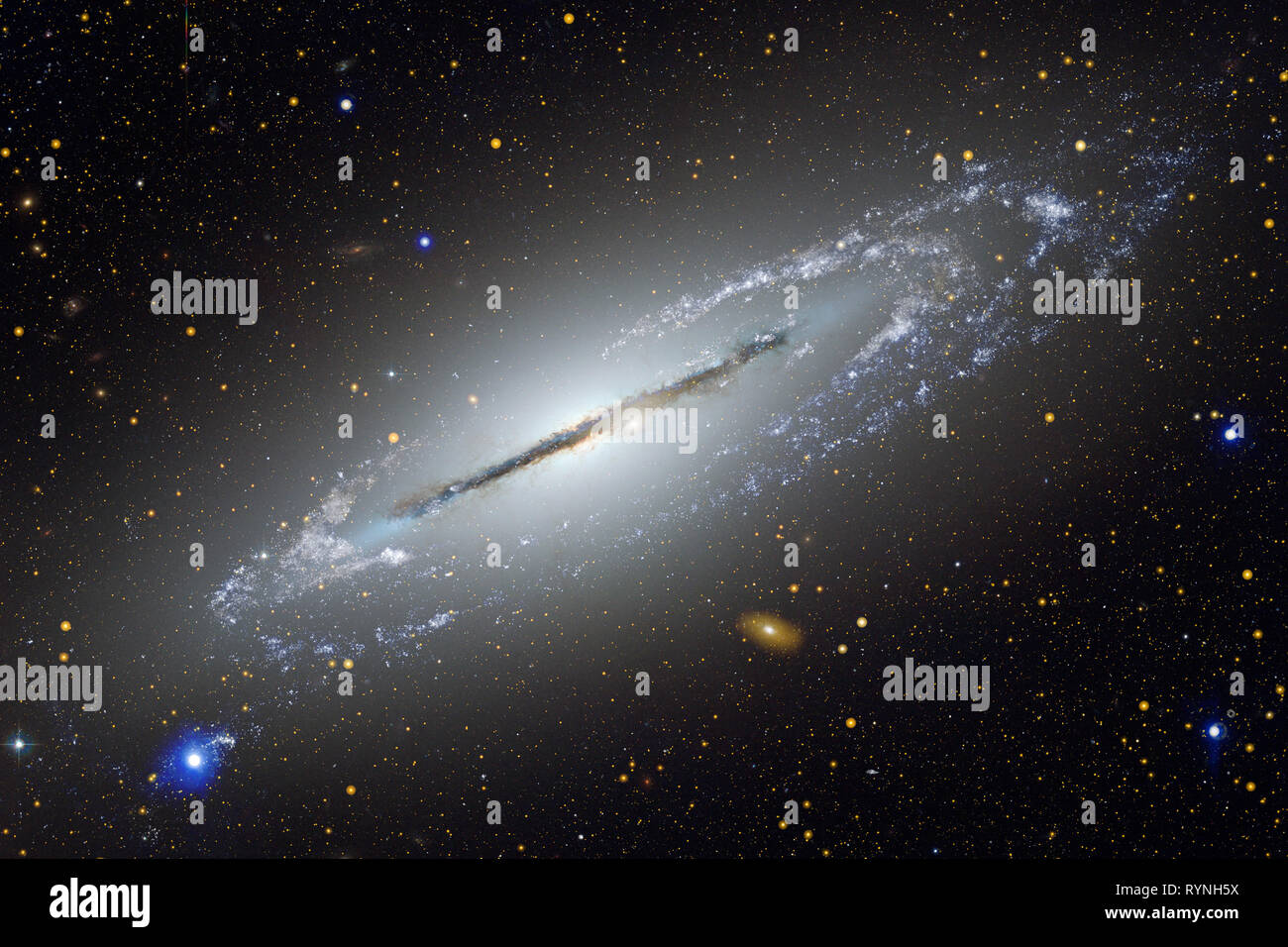 Nebulas, galaxies and stars in beautiful composition. Deep space art. Elements of this image furnished by NASA. Stock Photo