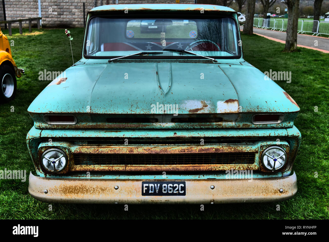 Classic American 1950s 1960s cars, on show at Three Counties Showground, Malvern, England, UK. Stock Photo