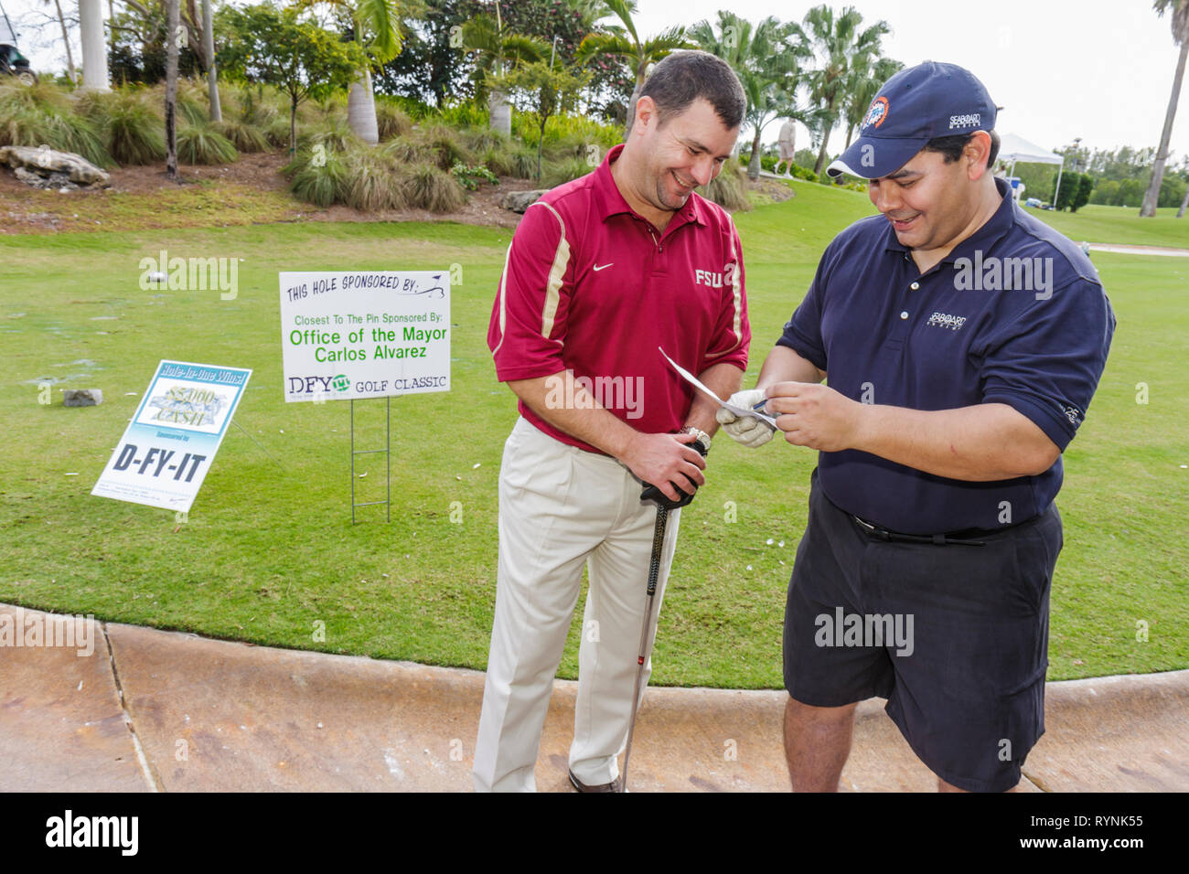 Miami Florida,Coral Gables,Deering Bay water Yacht and Country Club,Drug Free Youth In Town,DFYIT club,Golf Classic Tournament,golf course,charity,fun Stock Photo