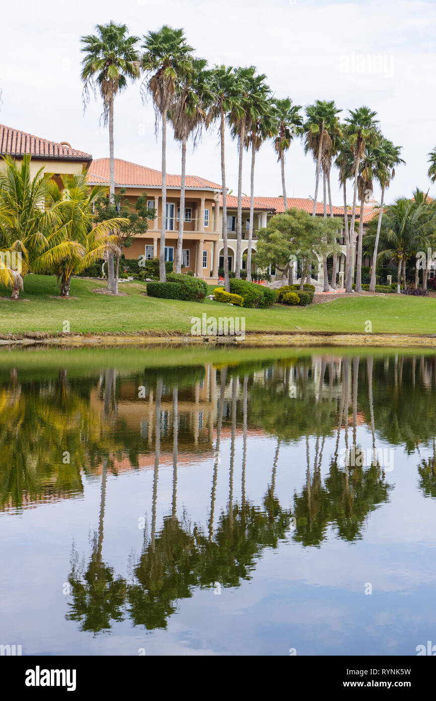 Miami Florida,Coral Gables,Deering Bay Yacht & Country Club,luxury,house home houses homes residence,mansion,Mcmansion,home,house home houses homes re Stock Photo