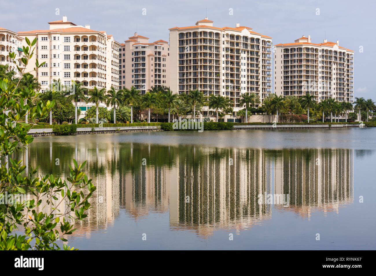 Miami Florida,Coral Gables,Deering Bay Yacht & Country Club,building,luxury,lifestyle,condominium residential apartment apartments building buildings Stock Photo