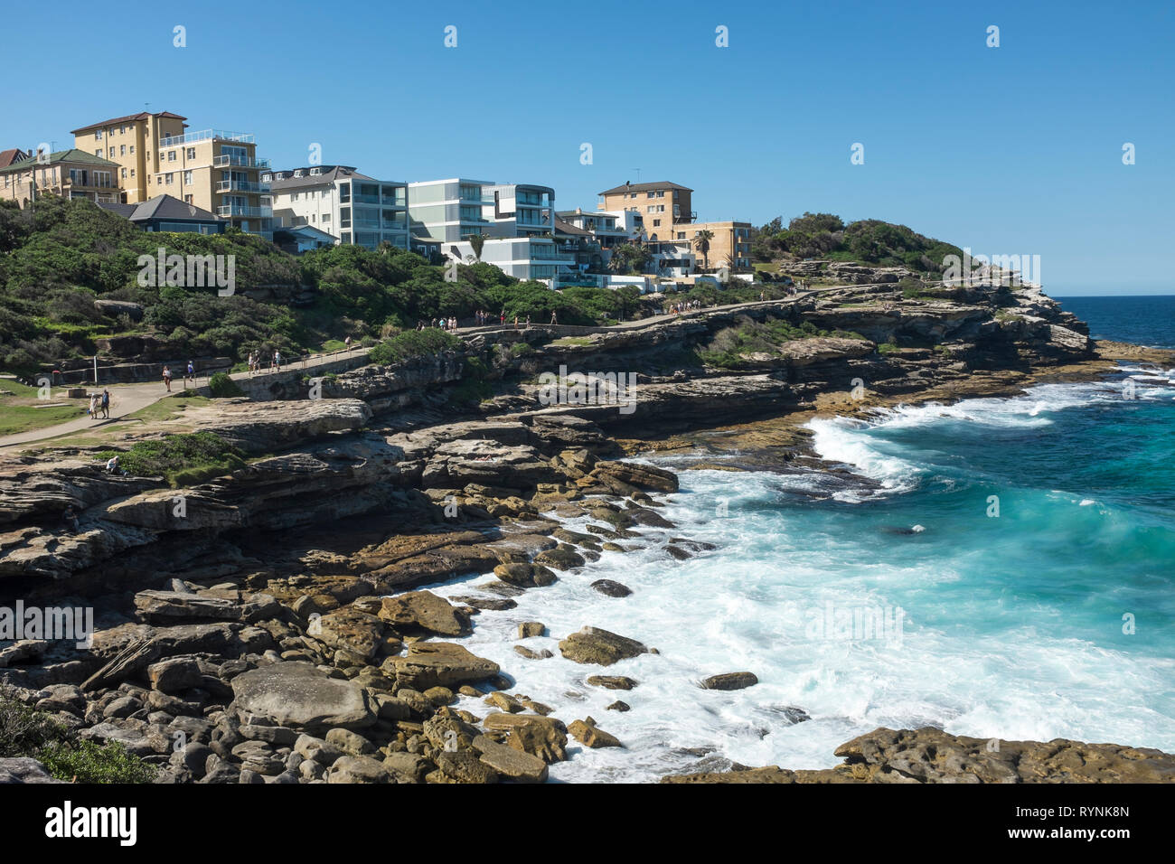 Coogee to Bondi coastal walk, Sydney, NSW, Australia Stock Photo