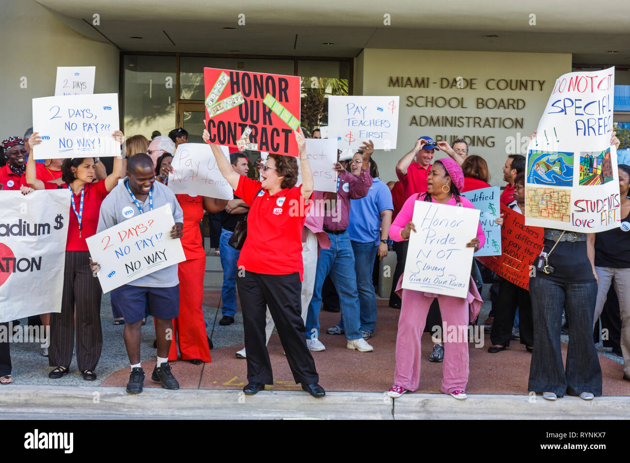 Miami Florida,School Board Administration building,education,budget  cuts,economy,salary raise,pay,contract,currency,money,teacher,teachers,teachersal  Stock Photo - Alamy