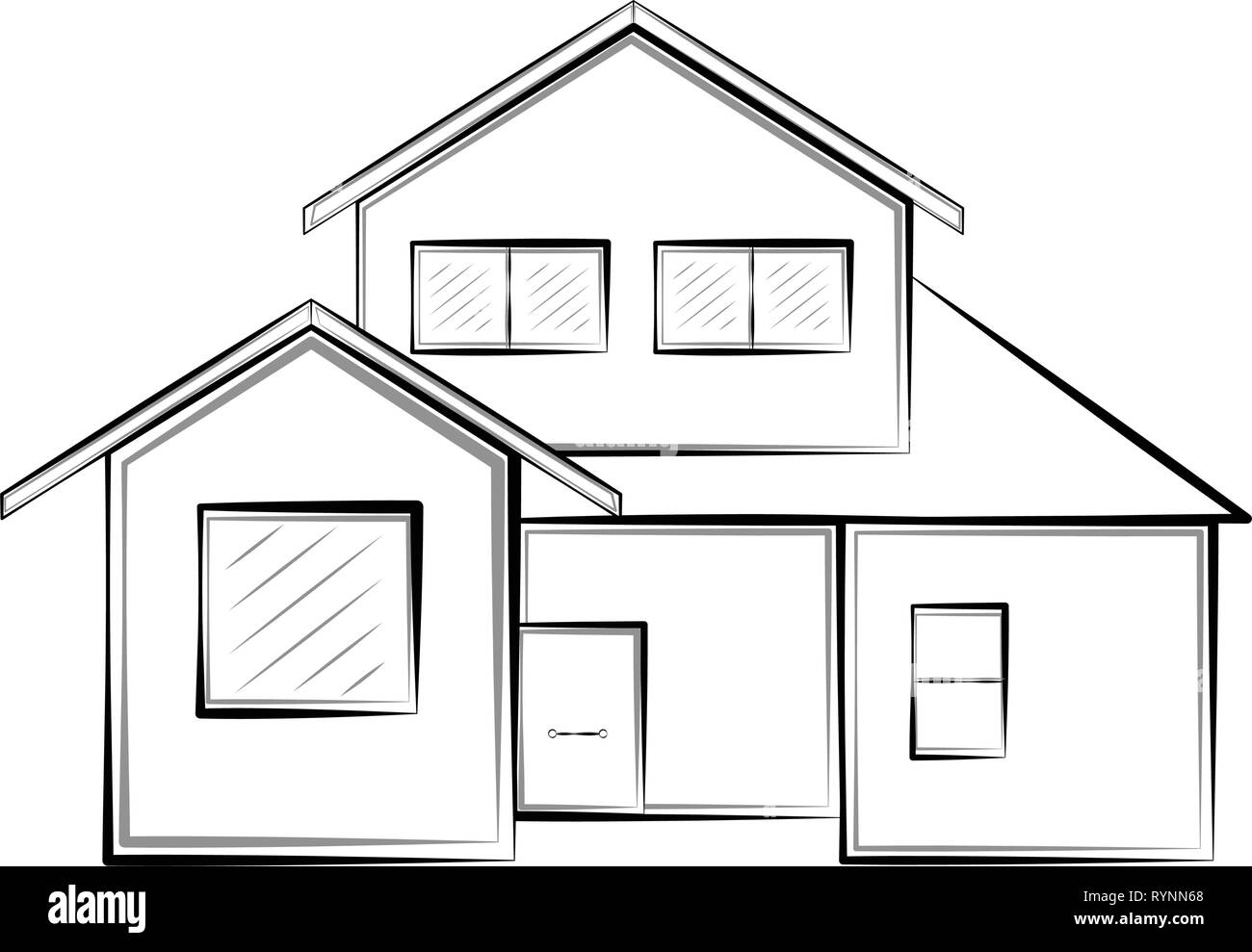 Realistic House Drawing Illustration 8132055 Vector Art at Vecteezy